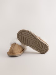 Marron fauve - Mules Chaussons en véritable peau de mouton - Image 3 de 5