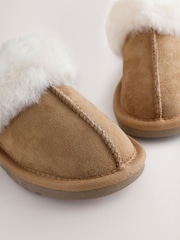 Marron fauve - Mules Chaussons en véritable peau de mouton - Image 4 de 5
