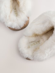 Marron fauve - Mules Chaussons en véritable peau de mouton - Image 5 de 5