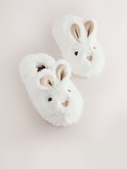 White Bunny Character Mule Slippers - Image 1 of 5