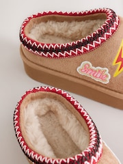 Tan Brown Badges Shoot Slippers - Image 4 of 5