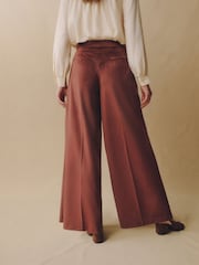 Laura Ashley Pink Velvet Wide Leg Trousers - Image 5 of 6