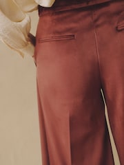 Laura Ashley Pink Velvet Wide Leg Trousers - Image 6 of 6