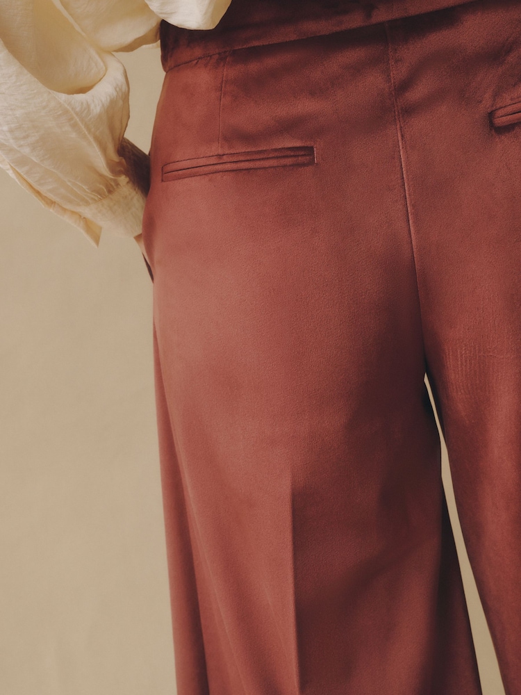 Laura Ashley Pink Velvet Wide Leg Trousers - Image 6 of 6 Laura Ashley Pink Velvet Wide Leg Trousers - Image 6 of 6