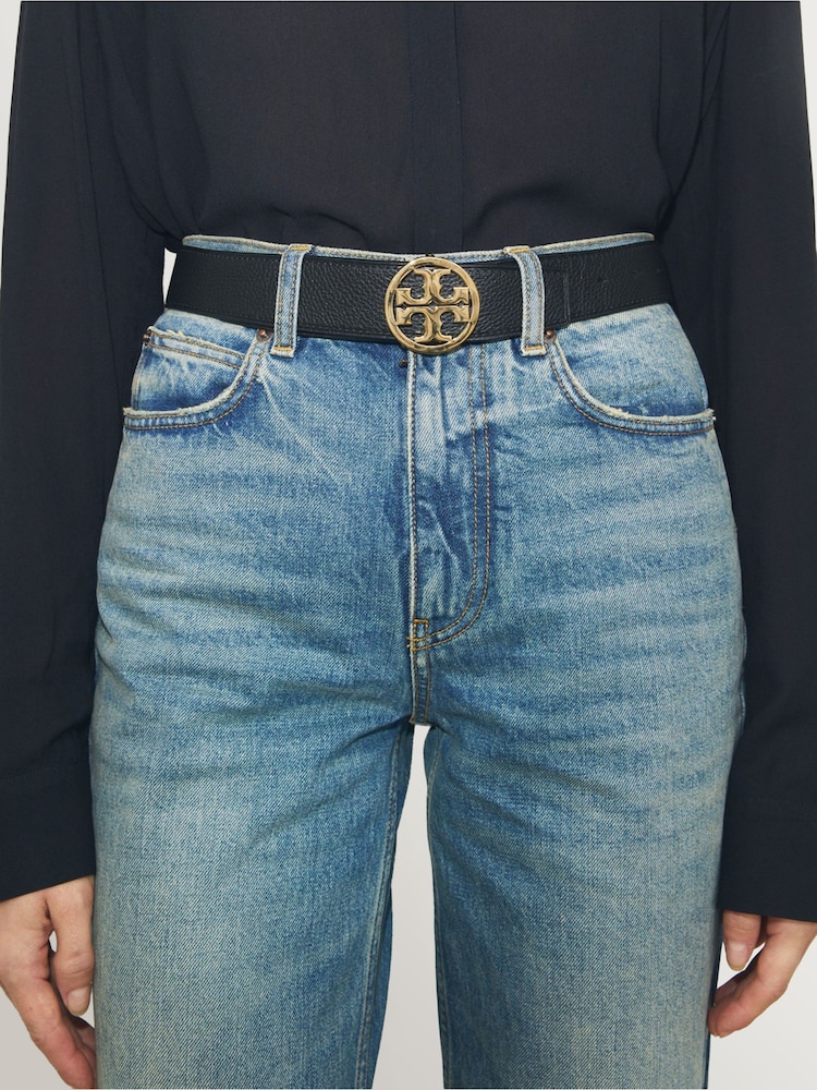 Tory Burch Black 1.5" Miller Reversible Belt - Image 2 of 3