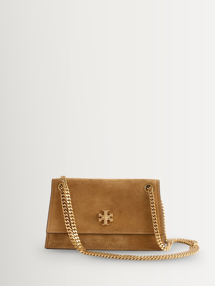 Tory Burch Brown Kira Turnlock Suede Mini Bag - Image 1 of 1 Tory Burch Brown Kira Turnlock Suede Mini Bag - Image 1 of 1