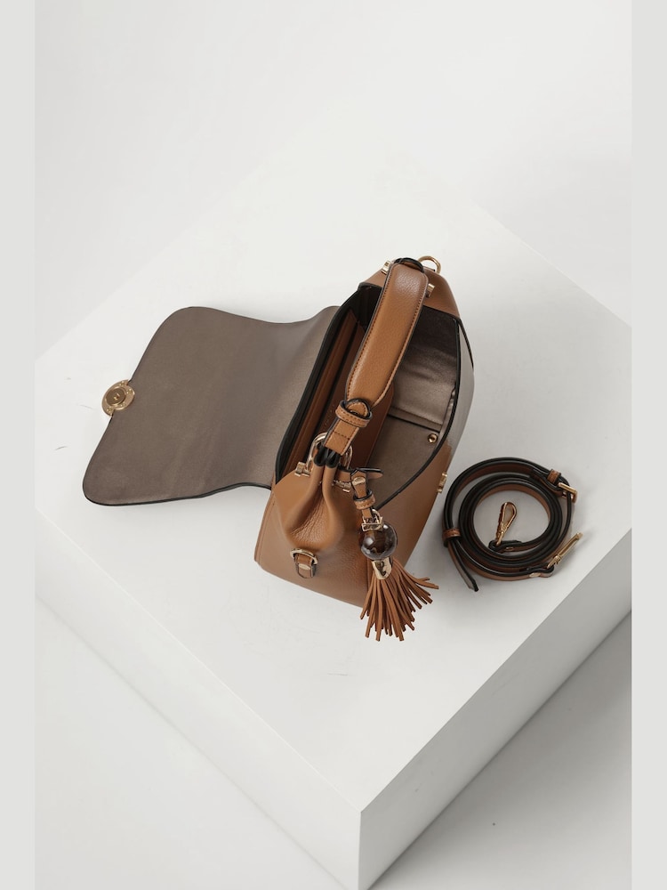 Qəhvəyi - Luella Grey Diana Üst Dəstəkli Çarpaz Bədən Çantası - 7şəkildən 7 şəkil