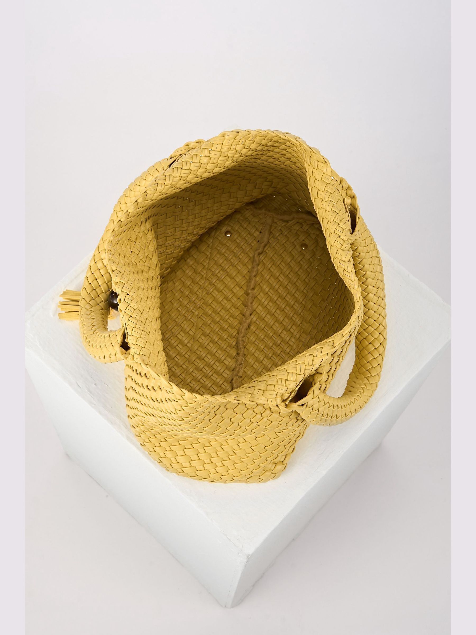 Buy Luella Grey Yellow Saskia Large Woven Tote from the Next UK
