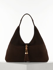 Luella Grey Brown Pandora Suede Hobo Bag - Image 5 of 7