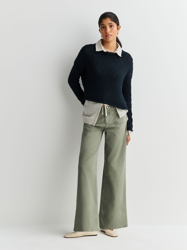 Paige Paige Green Ari Vintage Washm Wide Leg Utility Trousers - Obraz 1 z 6 Paige Paige Green Ari Vintage Washm Wide Leg Utility Trousers - Obraz 1 z 6