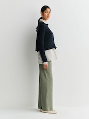 Paige Paige Green Ari Vintage Washm Wide Leg Utility Trousers - Obraz 2 z 6