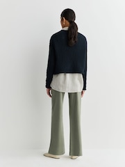 Paige Paige Green Ari Vintage Washm Wide Leg Utility Trousers - Obraz 4 z 6