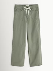 Paige Paige Green Ari Vintage Washm Wide Leg Utility Trousers - Obraz 6 z 6