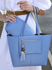 Luella Grey Catalina Cornflower Blue Casual Tote Bag With Pouch - Image 4 of 11