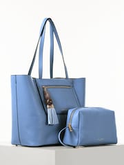 Luella Grey Catalina Cornflower Blue Casual Tote Bag With Pouch - Image 8 of 11