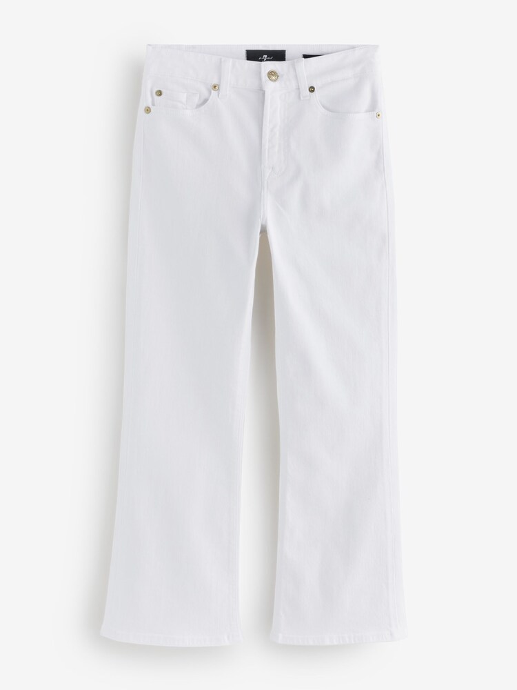 7 For All Mankind The Leggy Bootcut Crop Pure White Jeans - Image 1 of 1