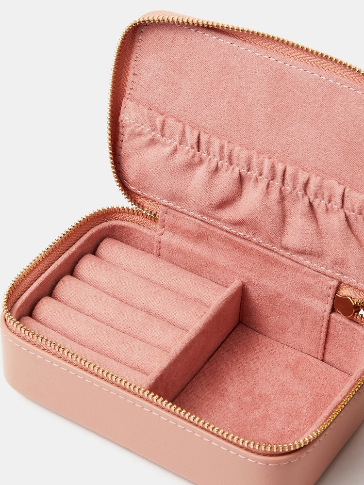 Accessorize Pink Small Floral Embroidered Jewellery Box - Image 2 of 2
