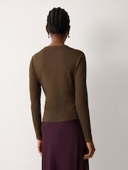 Jigsaw Brown Button Through Long Sleeve Baby T-Shirt - Image 3 of 5