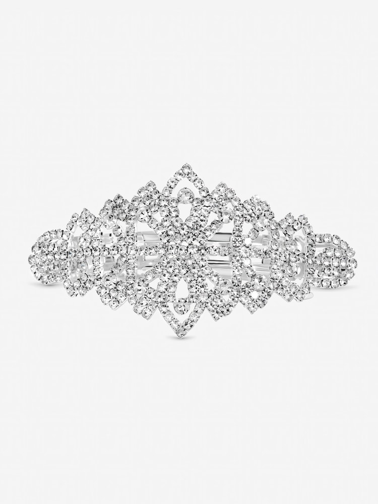 Mood Silver Crystal Diamante Barette - Image 1 of 1 Mood Silver Crystal Diamante Barette - Image 1 of 1