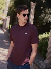Burgundy Red Pennant Plain Embroidered T-Shirt - Image 2 of 7