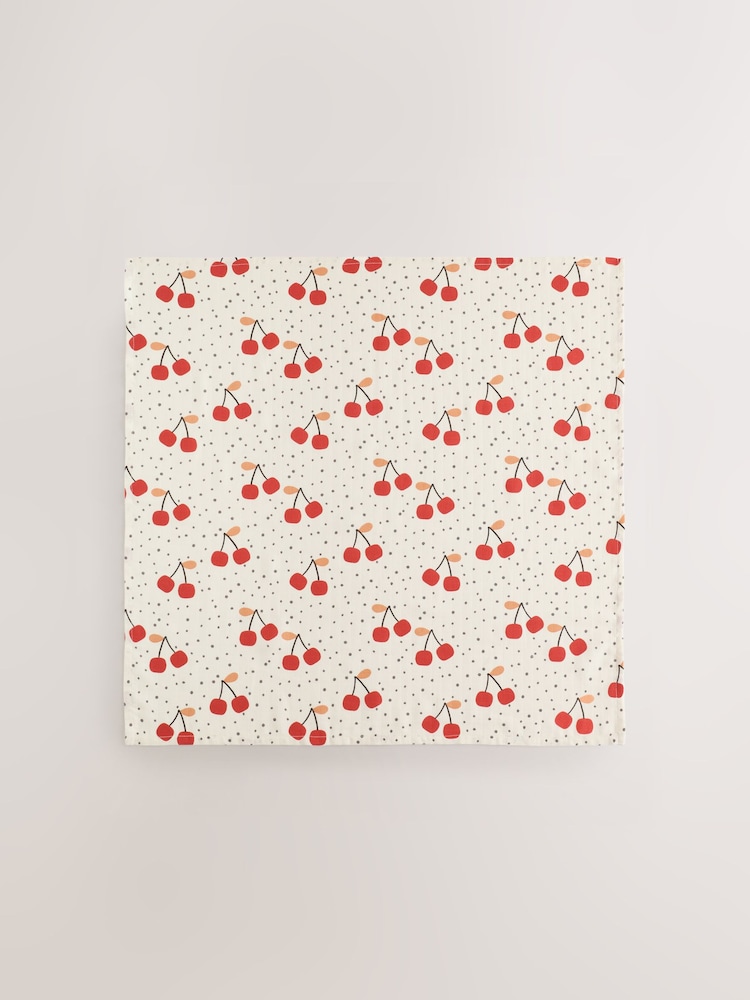 Cherry Hearts Baby Muslins Cloths 4 Pack - Image 2 of 5