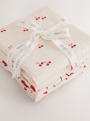 Cherry Hearts Baby Muslins Cloths 4 Pack - Image 5 of 5