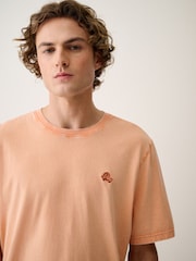 Orange - Ajustement régulier - T-shirt léger teint en pièce - Image 1 de 5