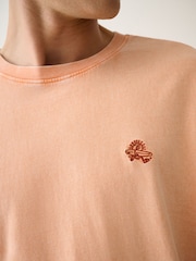 Orange - Ajustement régulier - T-shirt léger teint en pièce - Image 5 de 5