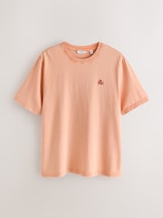 برتقالي - تلبيس قياسي - تيشرت خفيف الوزن مصبوغ بعد الخياطة - صورة 6 من 8