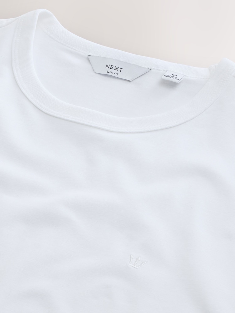 White Slim Fit Motionflex Soft T-Shirt - Image 3 of 3 White Slim Fit Motionflex Soft T-Shirt - Image 3 of 3