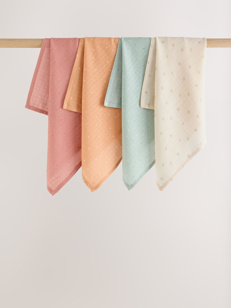 Ditsy Baby Muslins Cloths 4 Pack - Image 1 of 5 Ditsy Baby Muslins Cloths 4 Pack - Image 1 of 5