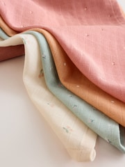 Ditsy Baby Muslins Cloths 4 Pack - Image 4 of 5