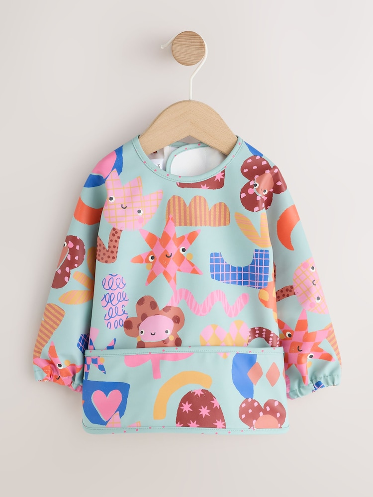 Stampy Flower Weaning And Feeding Sleeved Bib - Image 1 of 5 Stampy Flower Weaning And Feeding Sleeved Bib - Image 1 of 5