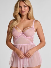 Hunkemoller Pink Cordelie Babydoll - Image 1 of 5