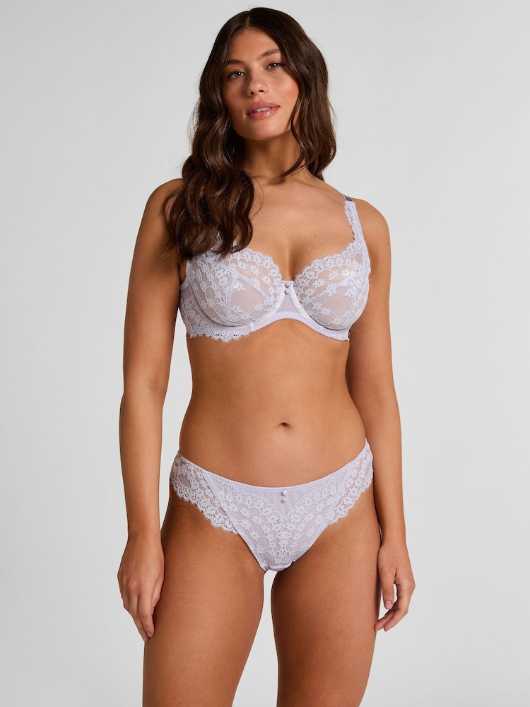 Hunkemoller Purple Daisy Brazilian Knickers - Image 1 of 5
