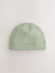 Neutral Sage Baby Beanies 3 Pack (0-18mths) - Image 3 of 6