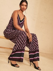 Beerenrot - Love & Roses Geo Print Trousers - Bild 4 von 4
