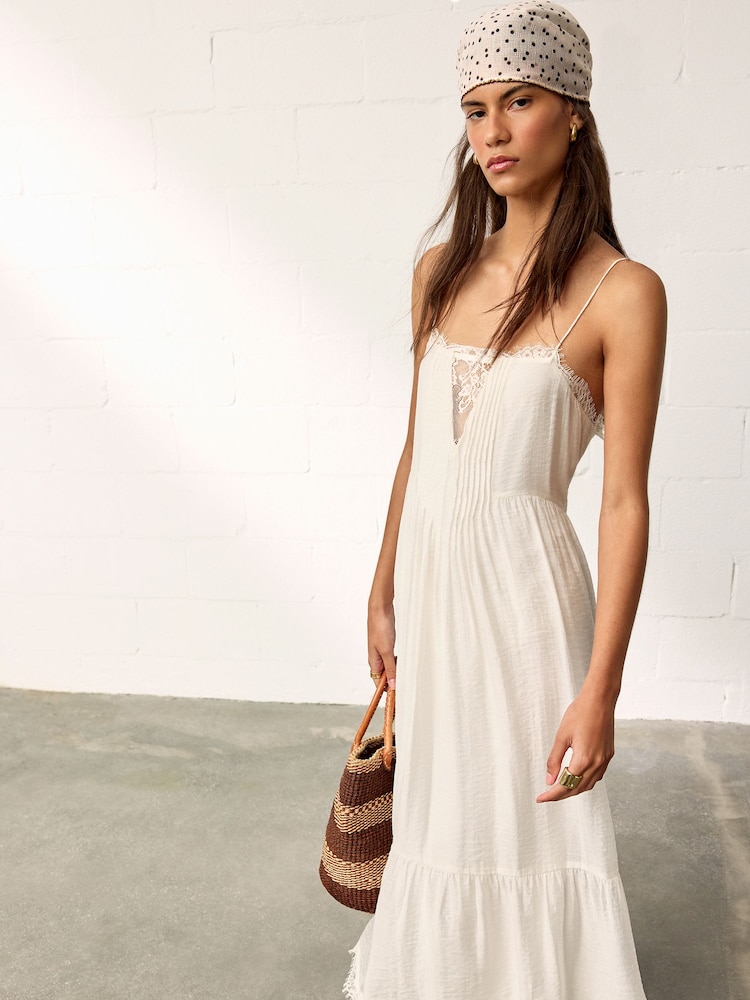 cream lace beach dress Gloria Lace Maxi Dress  Vintage Cream