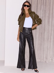 Lipsy Faux Leather Tailored Wide Leg Trousers - Պատկեր 1 5-ից