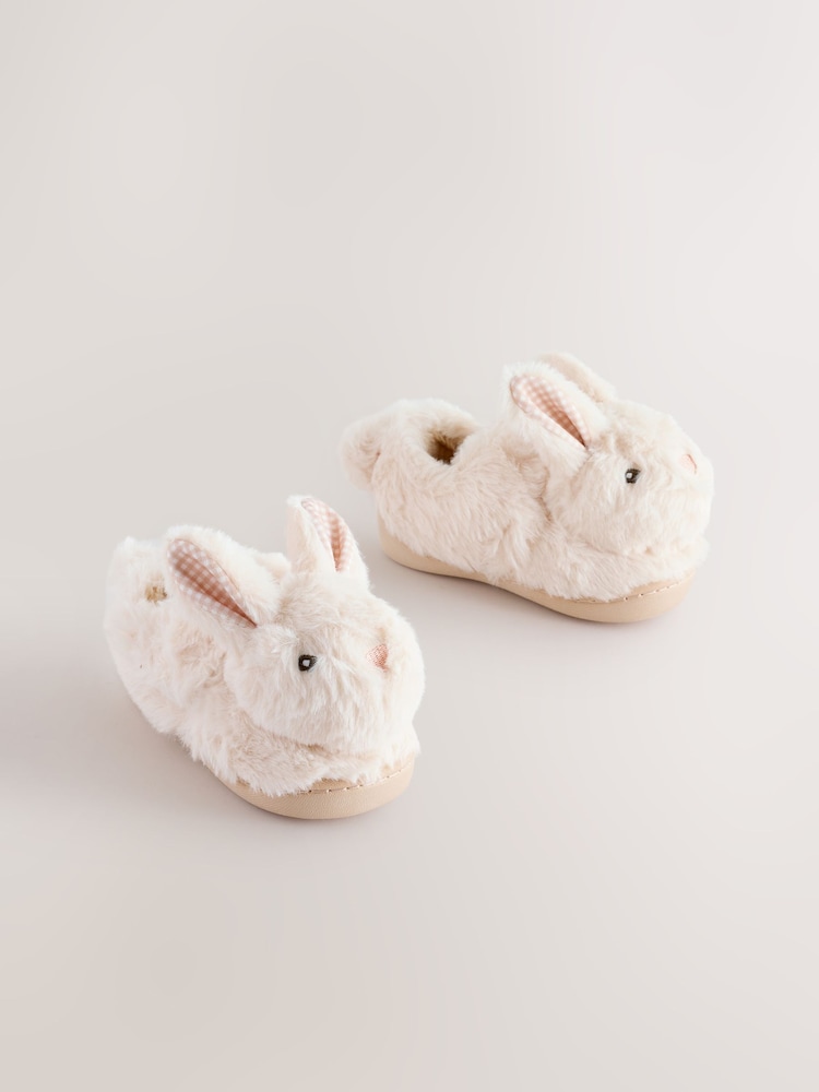 Neutral Bunny Cupsole Slippers - Image 1 of 5 Neutral Bunny Cupsole Slippers - Image 1 of 5