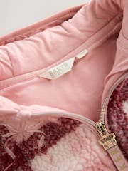 Baker by Ted Baker Pink Check Print Bow Borg Hooded Fleece - Image 11 of 16