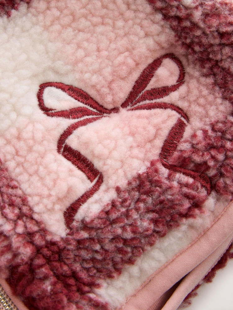 Baker by Ted Baker Pink Check Print Bow Borg Hooded Fleece - Image 16 of 16 Baker by Ted Baker Pink Check Print Bow Borg Hooded Fleece - Image 16 of 16