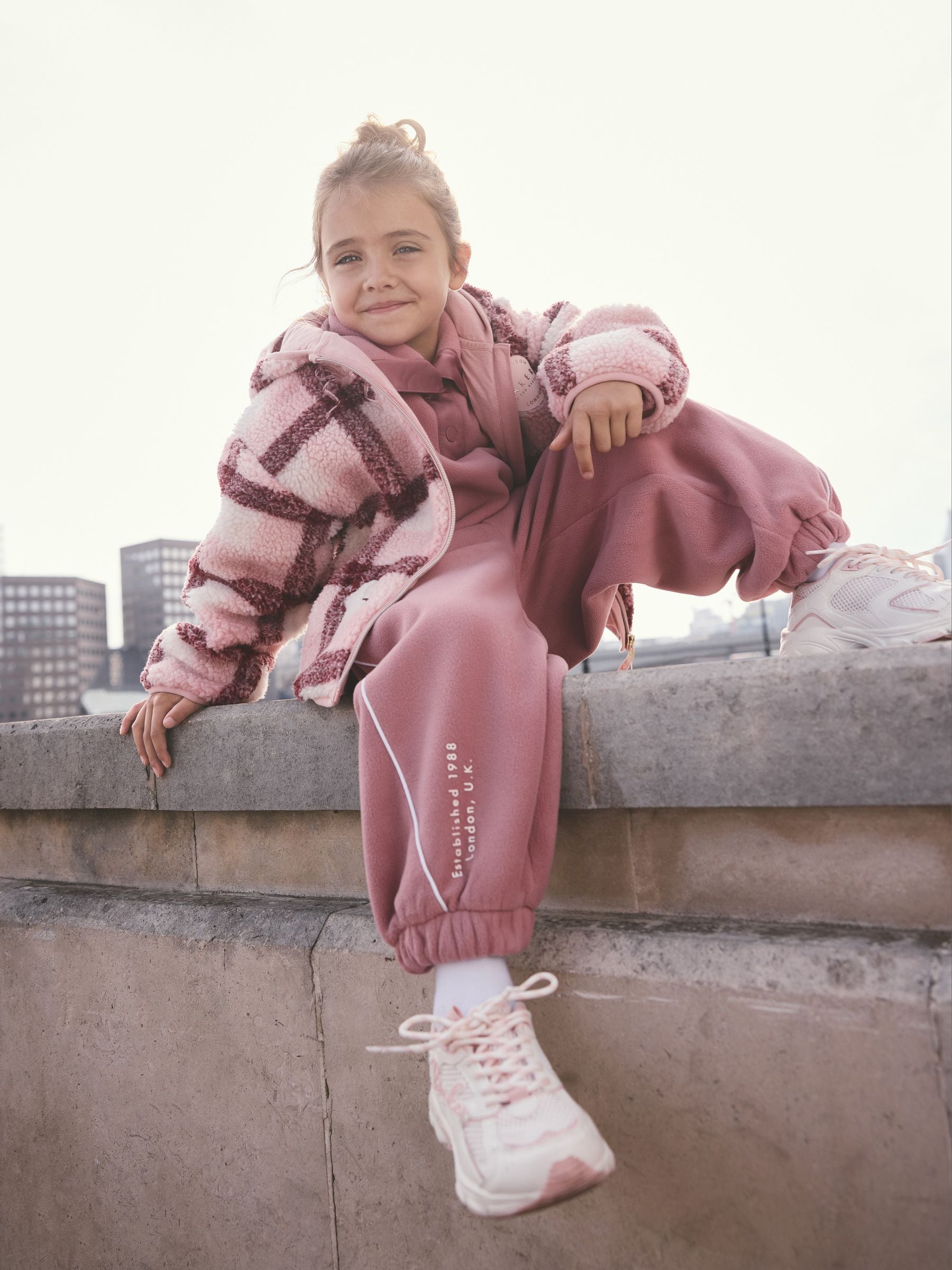 Buy Baker by Ted Baker Pink Check Print Bow Borg Hooded Fleece