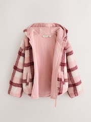 Baker by Ted Baker Pink Check Print Bow Borg Hooded Fleece - Image 9 of 16