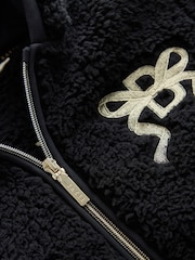 Baker by Ted Baker Black Baker by Ted Baker Zip-Through Hooded Bow Black Fleece - Image 11 of 16