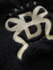 Baker by Ted Baker Black Baker by Ted Baker Zip-Through Hooded Bow Black Fleece - Image 14 of 16