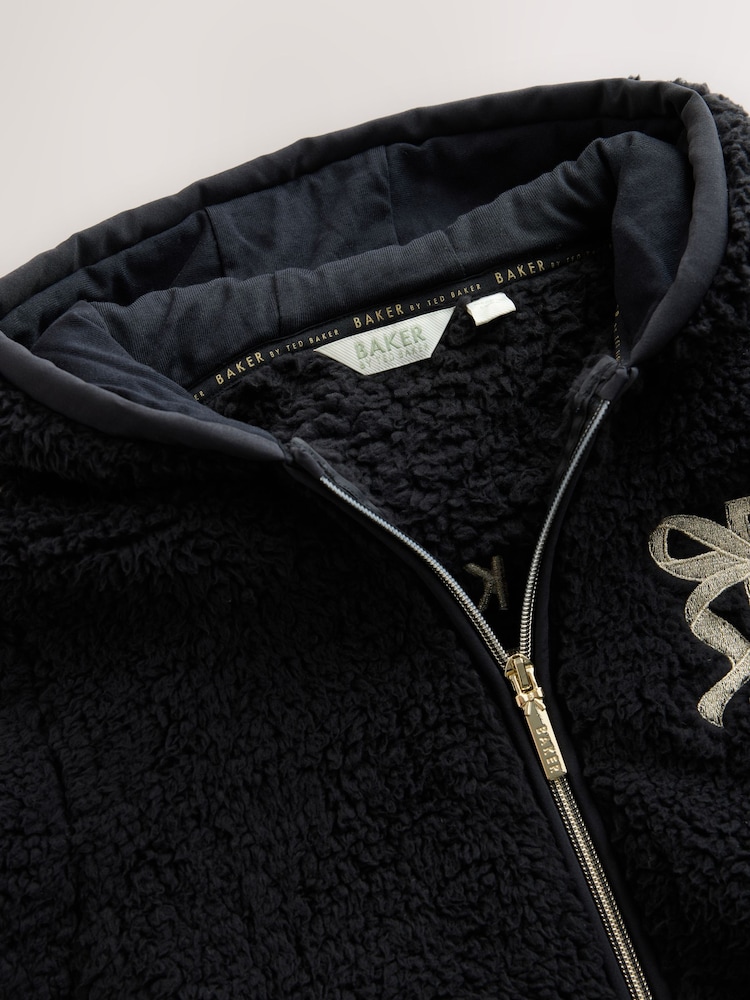 Baker by Ted Baker Black Baker by Ted Baker Zip-Through Hooded Bow Black Fleece - Image 16 of 16 Baker by Ted Baker Black Baker by Ted Baker Zip-Through Hooded Bow Black Fleece - Image 16 of 16