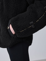 Baker by Ted Baker Black Baker by Ted Baker Zip-Through Hooded Bow Black Fleece - Image 6 of 16