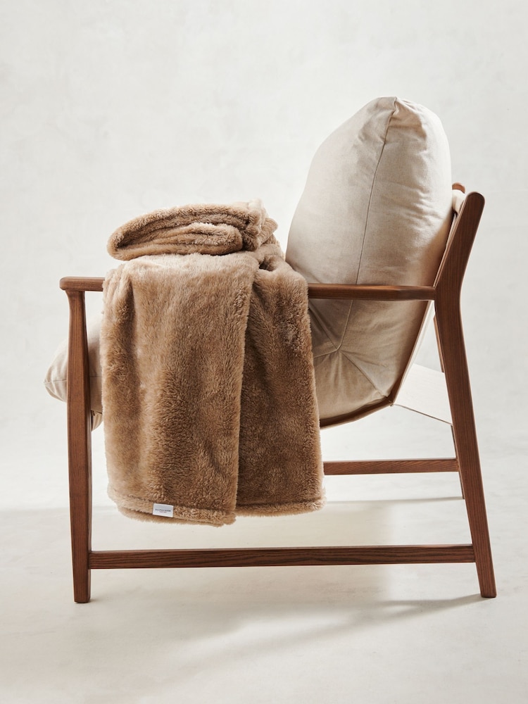 U.S. Polo Assn. Camel Premium Fleece Throw - Image 2 of 6