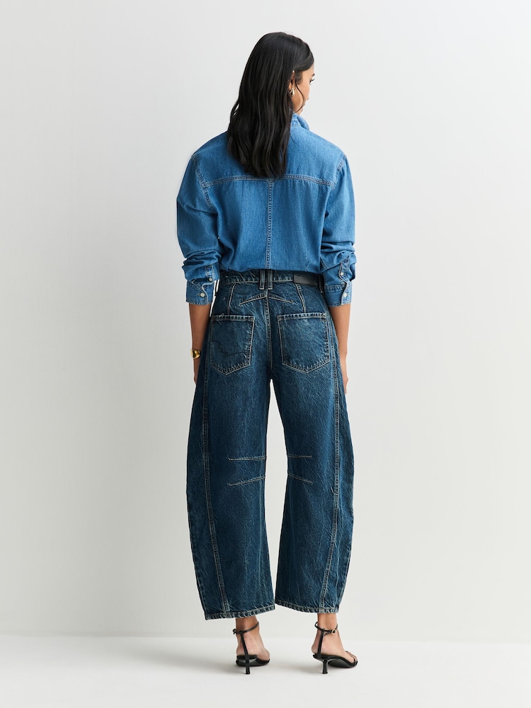 Blau - Free People Good Luck Mid Rise Barrel Jeans - Bild 2 von 5